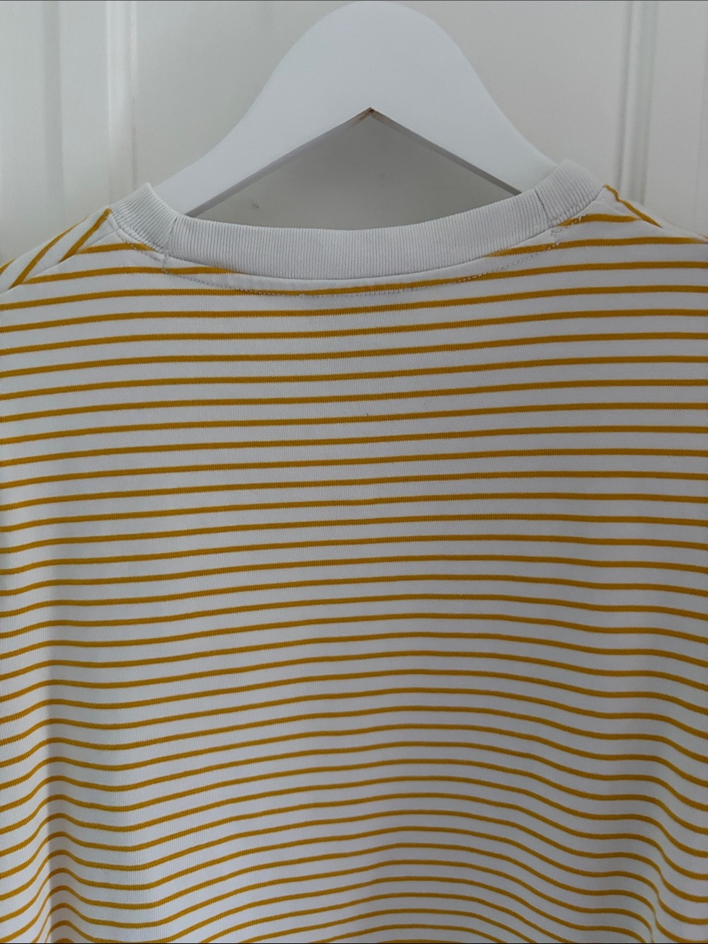 COS • Yellow and White Heavyweight Cotton Tee (Size L) - Picture 6 of 8